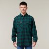 Clothing Hard Yakka Shirts | Long Sleeve Check Flannel Cotton Work Shirt