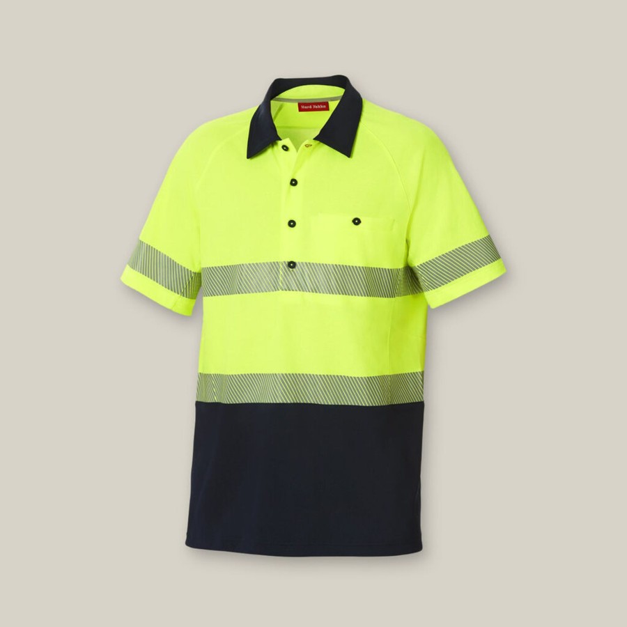 Clothing Hard Yakka Hi-Vis | Core Hi-Vis 2 Tone Taped Vented Short Sleeve Polo