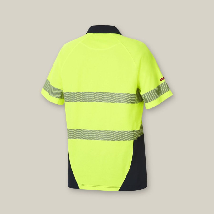 Clothing Hard Yakka Hi-Vis | Core Hi-Vis 2 Tone Taped Vented Short Sleeve Polo