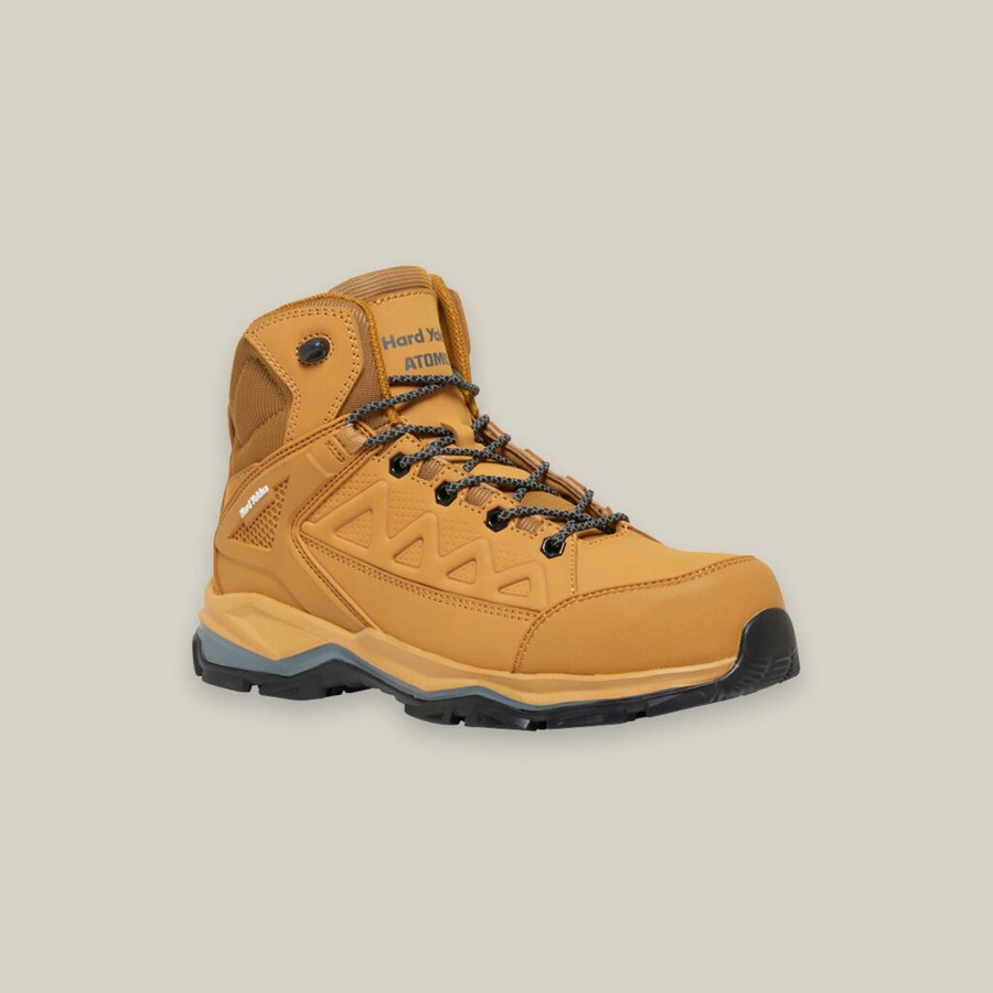 Boots Hard Yakka Hybrid | Atomic Hybrid Lace Up & Side Zip Safety Boot - Wheat