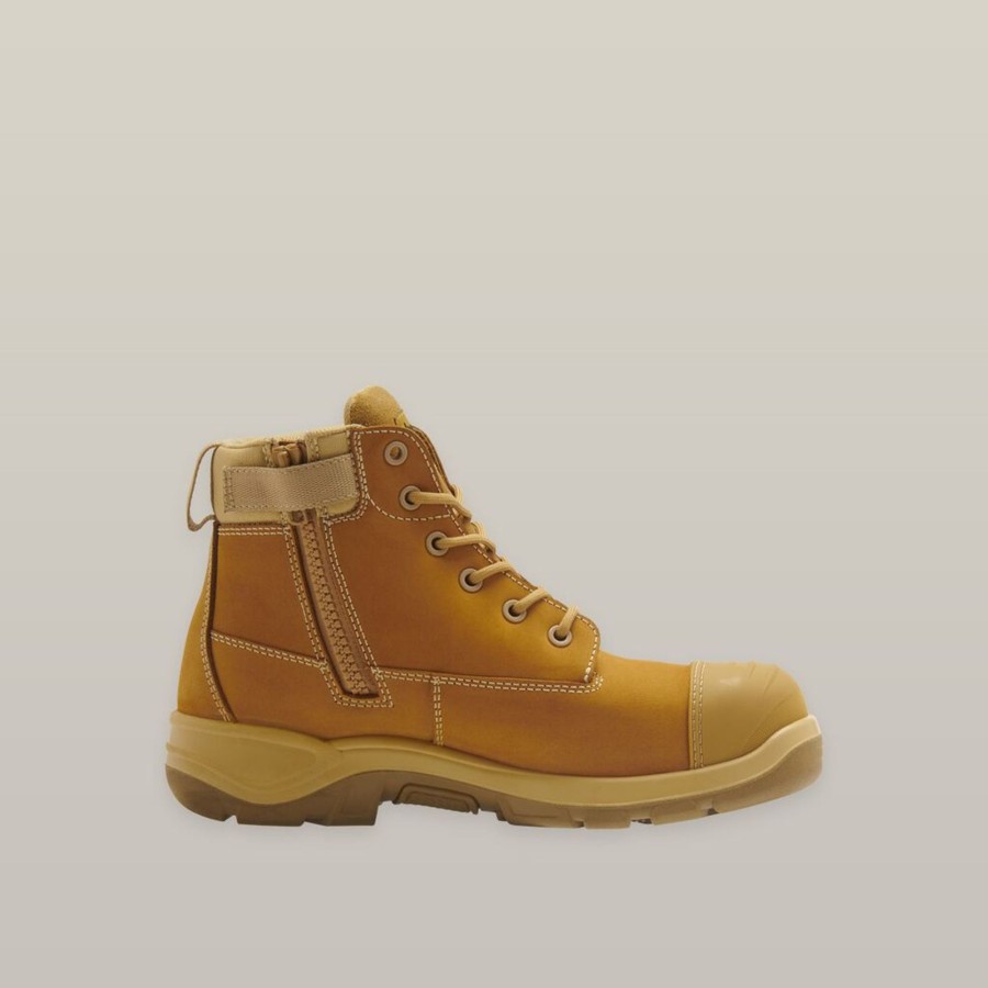 Boots Hard Yakka Zip Sided | Toughmaxx 6Z Steel Toe Safety Boot - Wheat