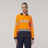 Clothing Hard Yakka Hi-Vis | Womens Long Sleeve Hi Vis Taped Polo