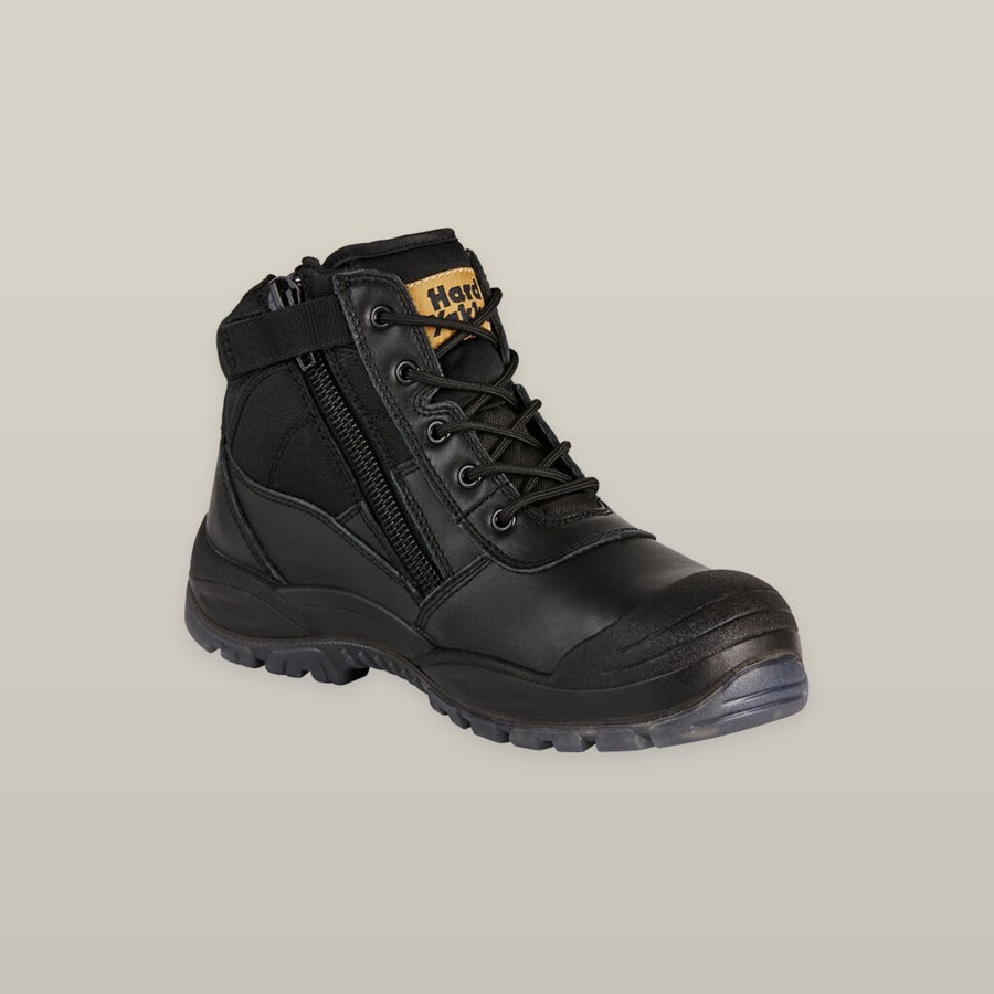 Boots Hard Yakka Zip Sided | Utility Zip Sided Steel Toe Safety Boot - Black