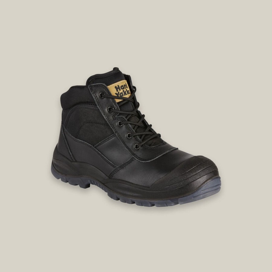 Boots Hard Yakka Zip Sided | Utility Zip Sided Steel Toe Safety Boot - Black