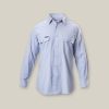 Clothing Hard Yakka Shirts | Long Sleeve Chambray Open Front Cotton Work Shirt