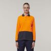 Clothing Hard Yakka Hi-Vis | Womens Long Sleeve Hi Vis Polo