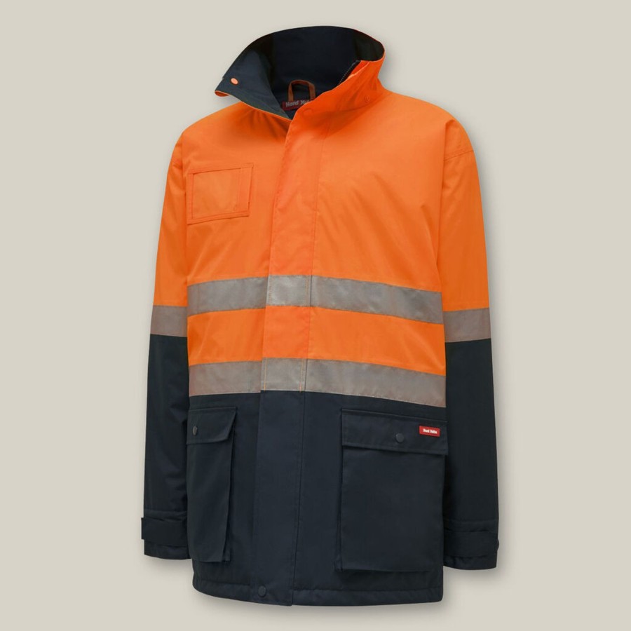 Clothing Hard Yakka Hi-Vis | Core Hi-Vis 2 Tone Taped Quilted Waterproof Jacket