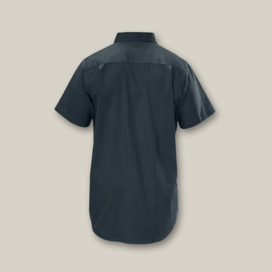 Clothing Hard Yakka Shirts | Short Sleeve Open Front Cotton Drill Work Shirt