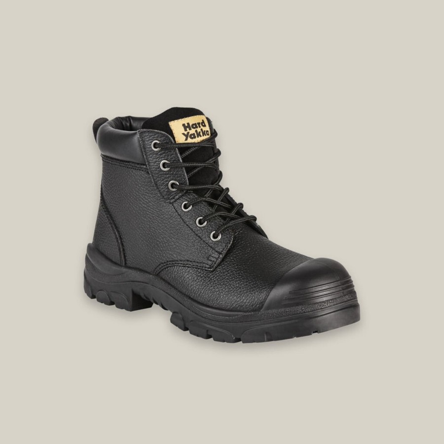 Boots Hard Yakka Steel Toe | Gravel Lace Up Steel Toe Safety Boot - Black