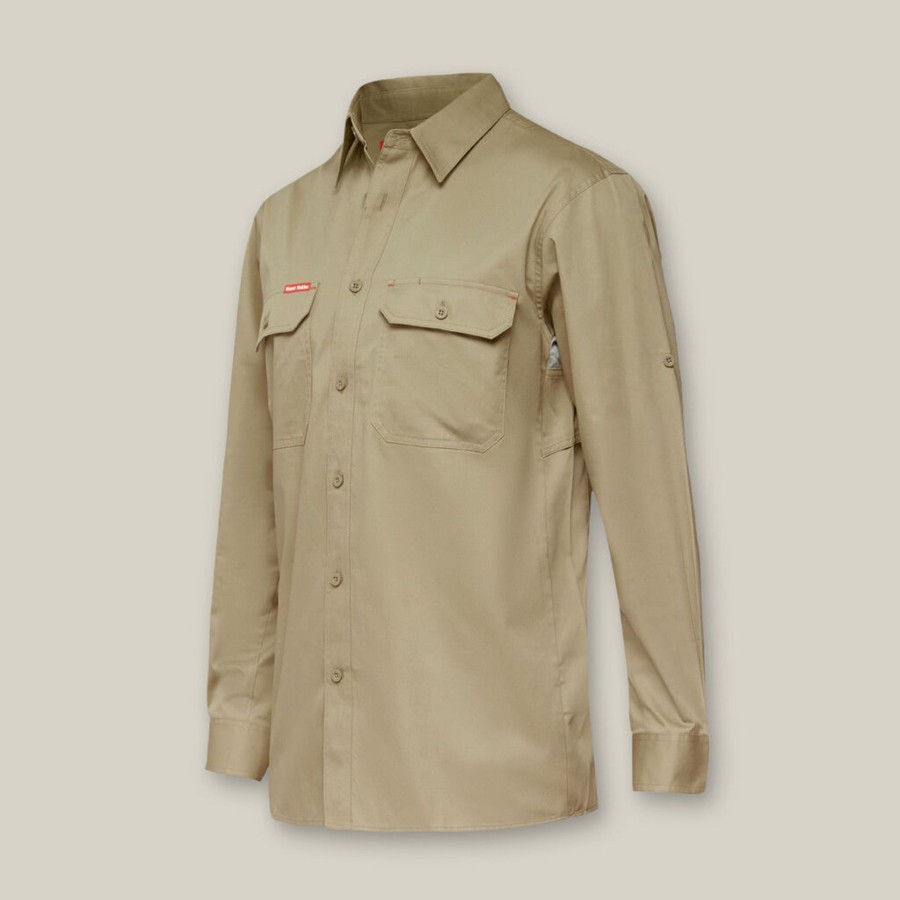 Clothing Hard Yakka Shirts | Core Long Sleeve Lightweight Vented Cotton Shirt