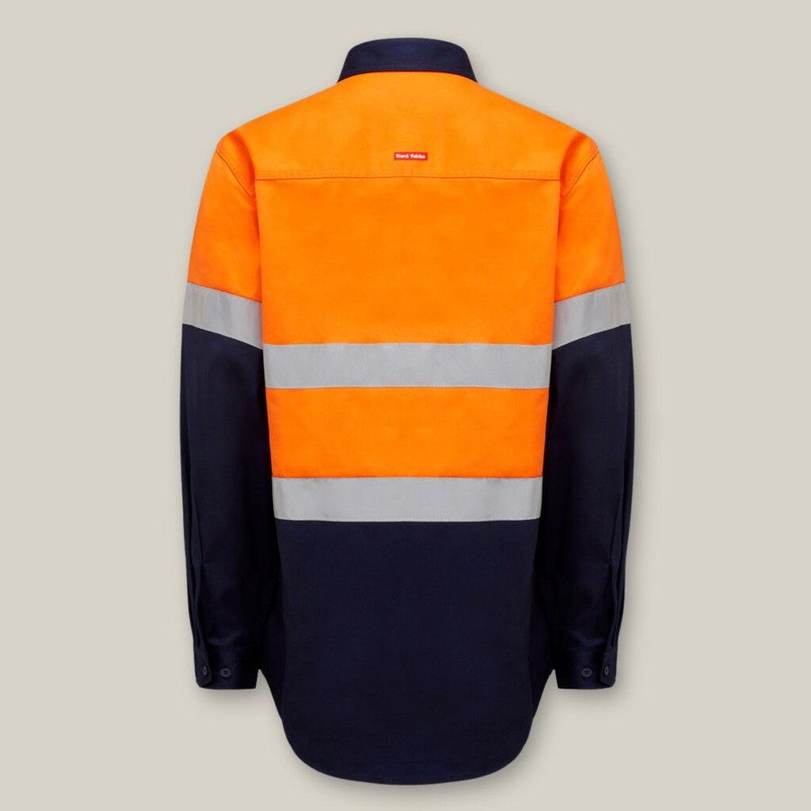 Clothing Hard Yakka Hi-Vis | Core Hi-Vis 2 Tone Taped Cotton Drill Shirt