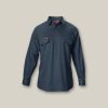 Clothing Hard Yakka Shirts | Long Sleeve Closed Front Cotton Drill Work Shirt