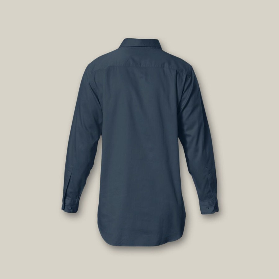 Clothing Hard Yakka Shirts | Long Sleeve Closed Front Cotton Drill Work Shirt