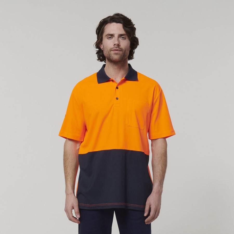 Clothing Hard Yakka Polos & Tees | Mens Short Sleeve Hi Vis Polo