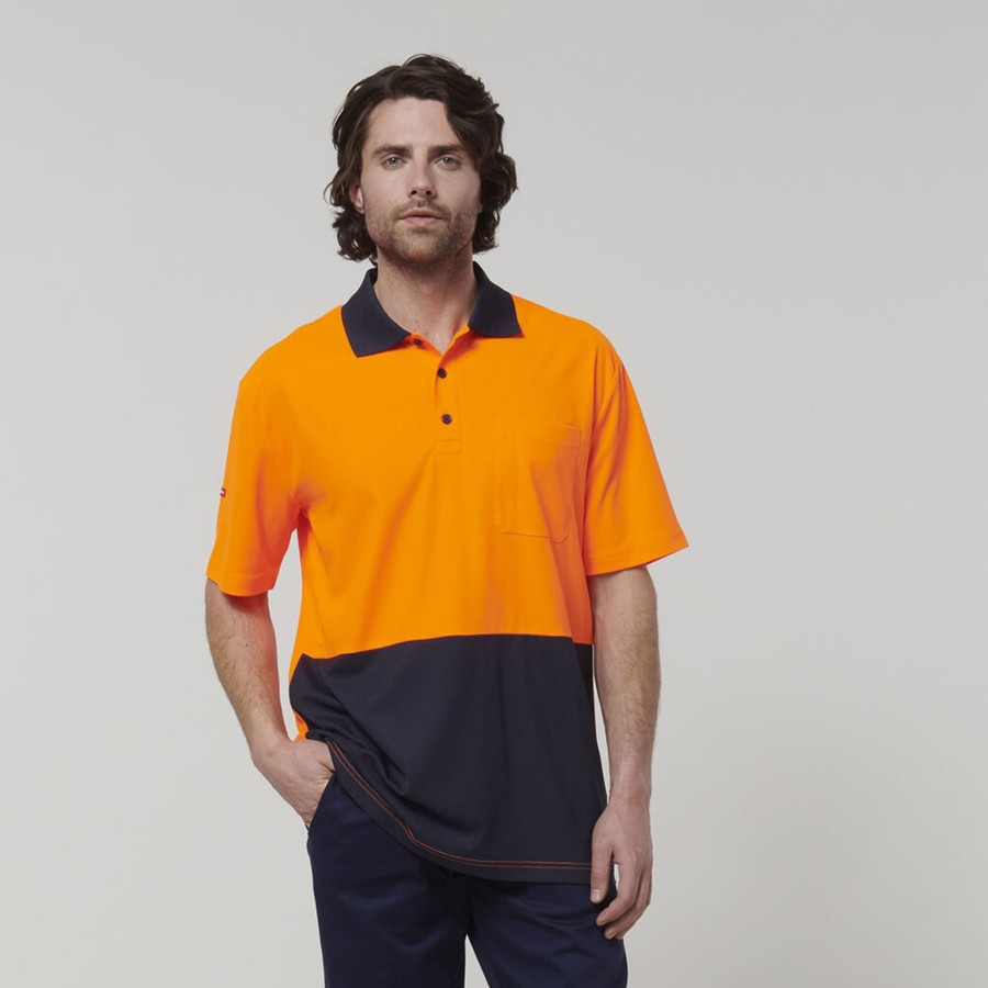 Clothing Hard Yakka Polos & Tees | Mens Short Sleeve Hi Vis Polo