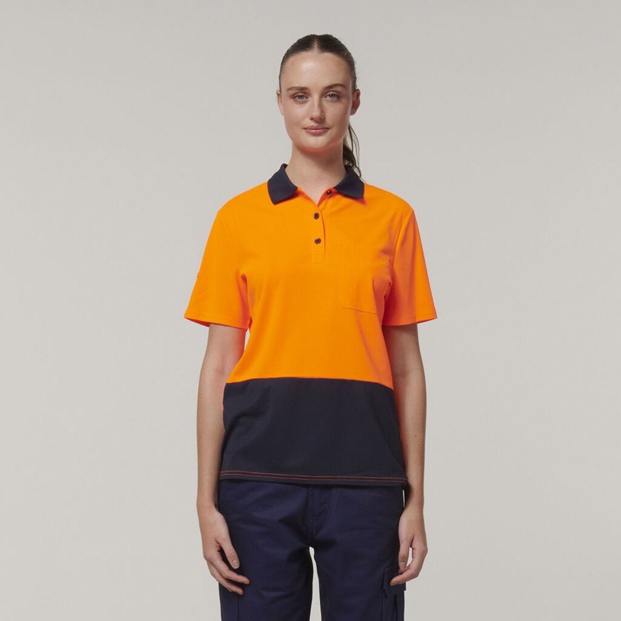 Clothing Hard Yakka Hi-Vis | Womens Short Sleeve Hi Vis Polo