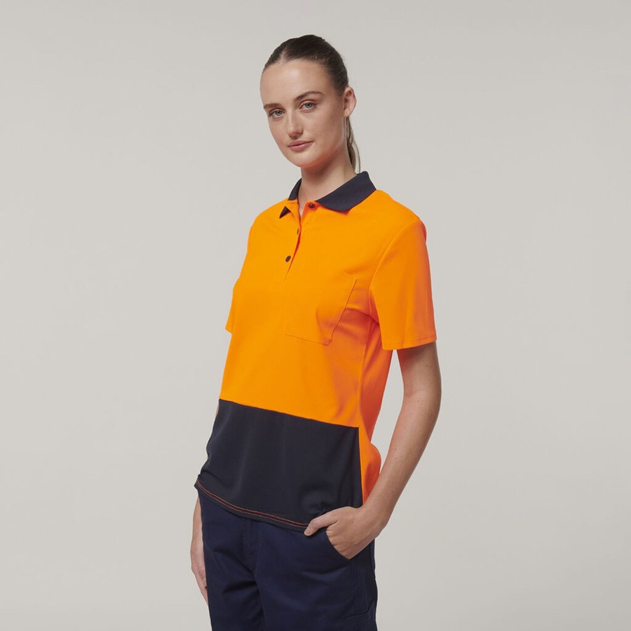 Clothing Hard Yakka Hi-Vis | Womens Short Sleeve Hi Vis Polo