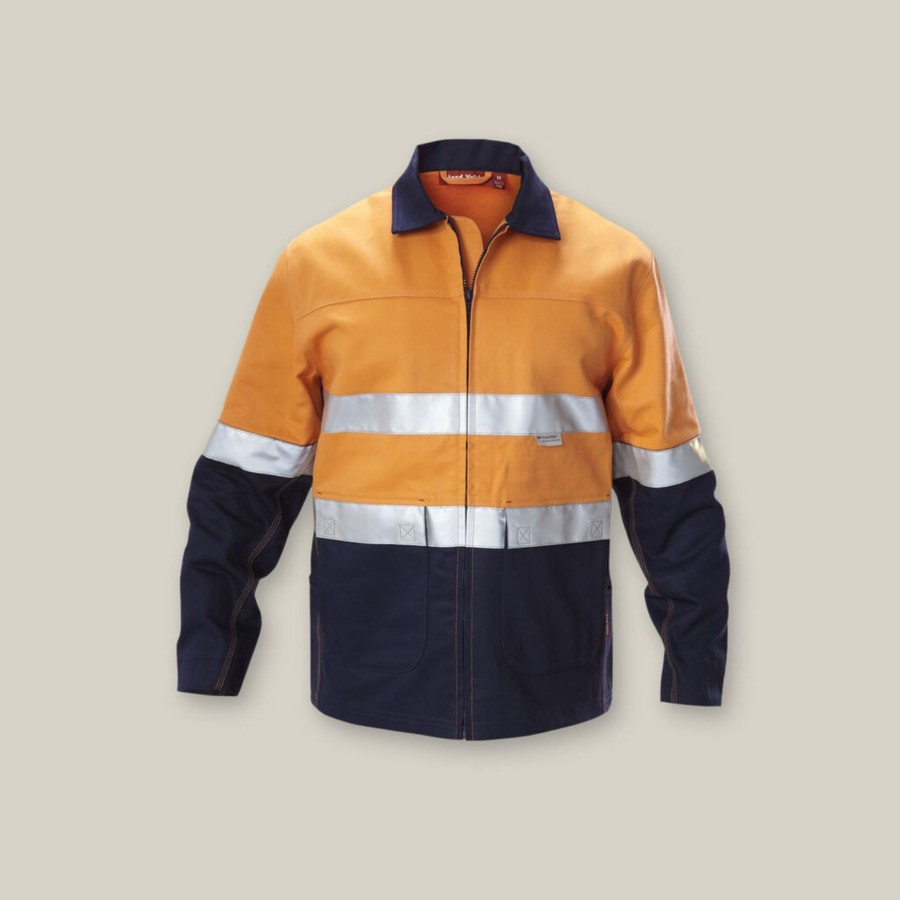 Clothing Hard Yakka Hi-Vis | Core Hi-Vis 2 Tone Cotton Drill Taped Jacket