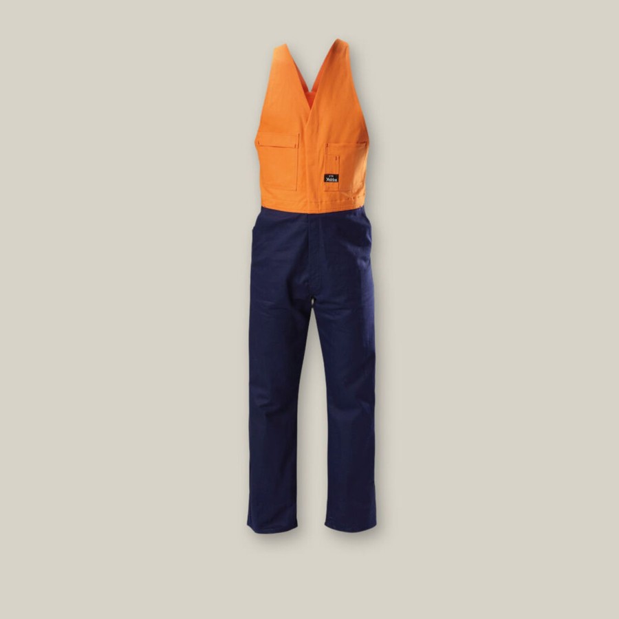 Clothing Hard Yakka Hi-Vis | Hi-Vis 2Tone Action Back Cotton Drill Overall