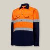 Clothing Hard Yakka Hi-Vis | Core Hi-Vis Long Sleeve Heavyweight Closed Front Taped Shirt