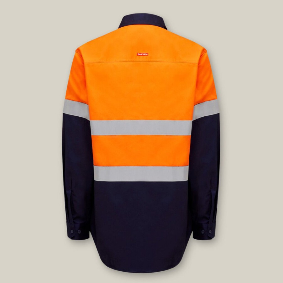 Clothing Hard Yakka Hi-Vis | Core Hi-Vis Long Sleeve Heavyweight Closed Front Taped Shirt