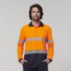 Clothing Hard Yakka Hi-Vis | Mens Long Sleeve Hi Vis Taped Polo