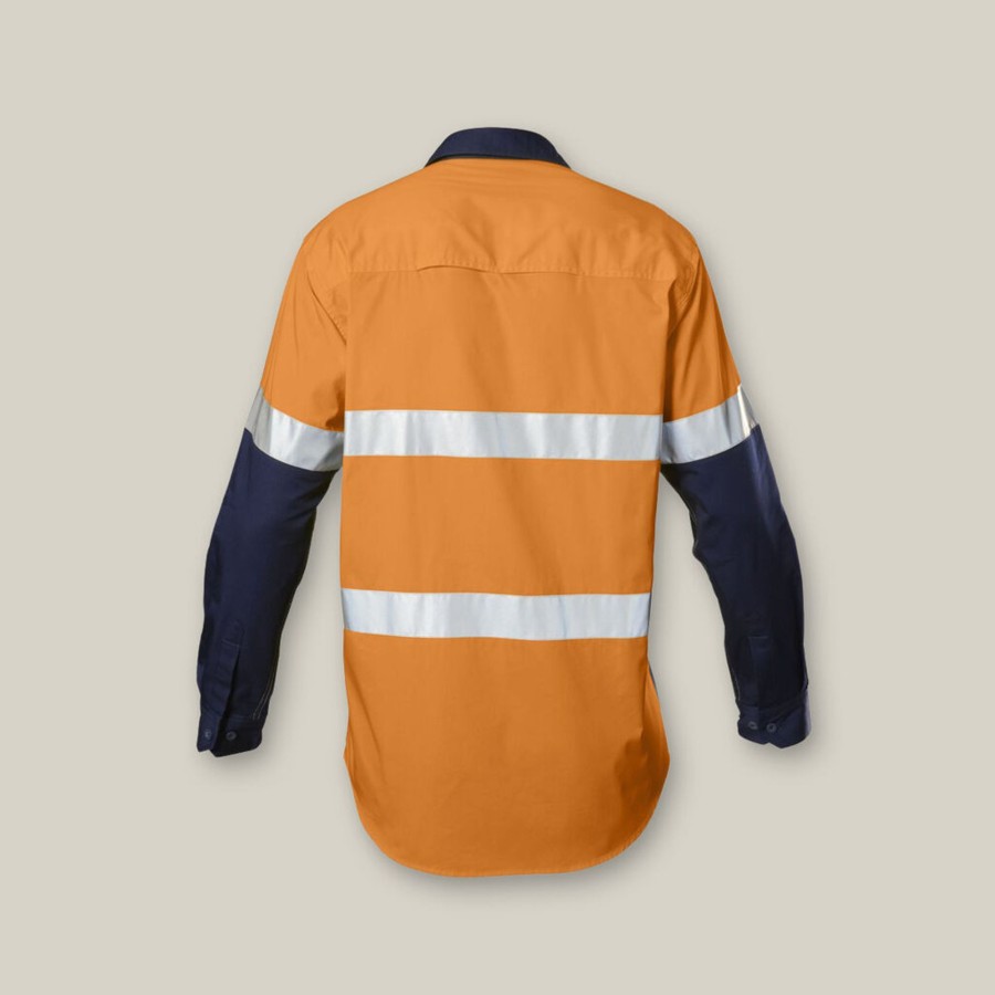 Clothing Hard Yakka Hi-Vis | Core Hi-Vis 2 Tone Vented Taped Long Sleeve Cotton Shirt