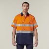 Clothing Hard Yakka Hi-Vis | Short Sleeve Hi Vis 2 Tone Taped Vented Shirt