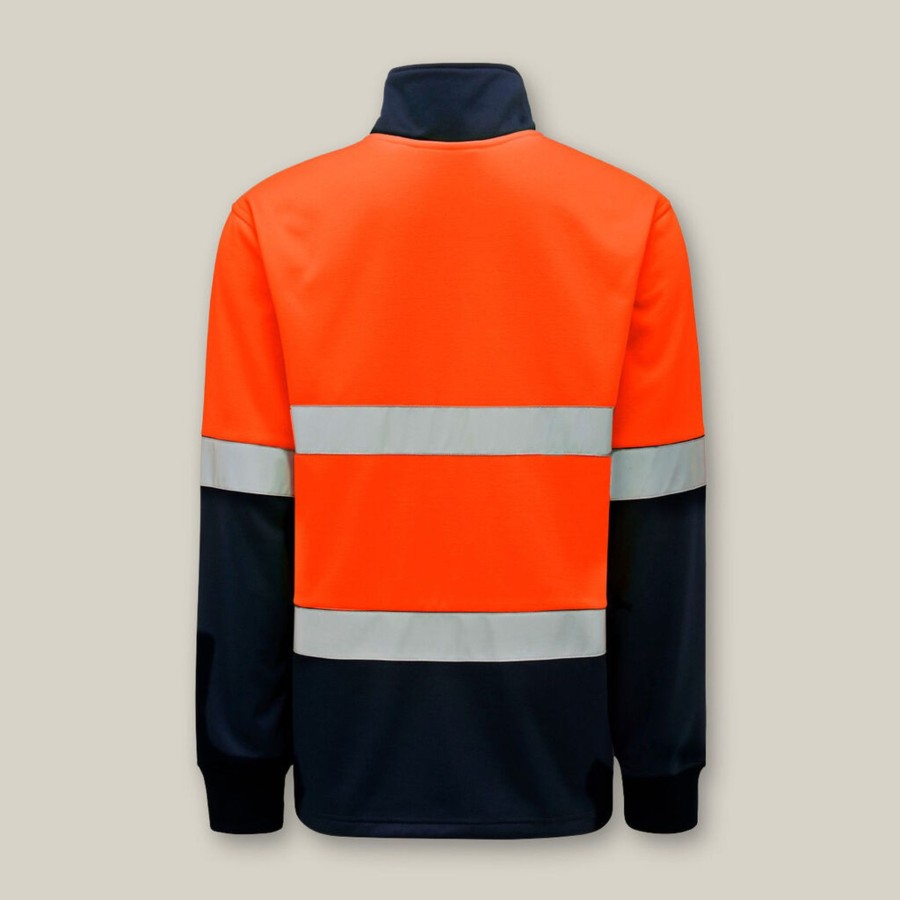 Clothing Hard Yakka Hi-Vis | Hi-Vis 2 Tone 1/4 Zip Brushed Taped Fleece Jumper