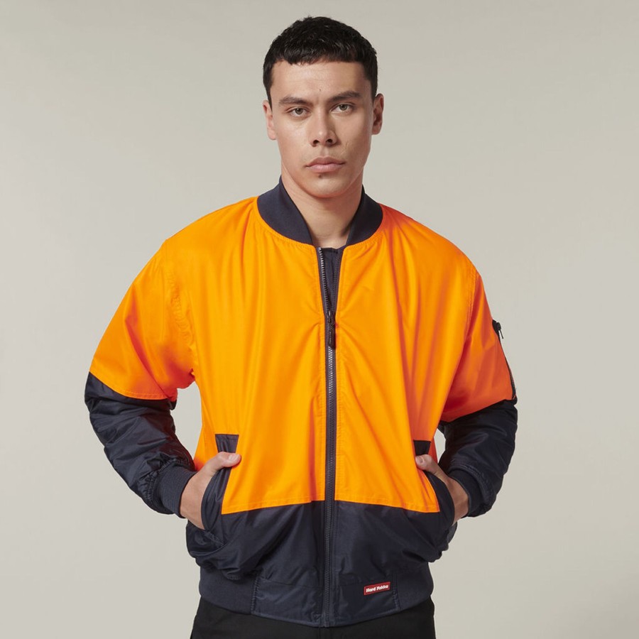 Clothing Hard Yakka Hi-Vis | Core Hi-Vis 2 Tone Waterproof Bomber Jacket