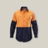 Clothing Hard Yakka Hi-Vis | Hi-Vis 2 Tone Long Sleeve Cotton Drill Work Shirt