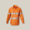 Clothing Hard Yakka Hi-Vis | Hi-Vis Closed Front Taped Long Sleeve Cotton Drill Shirt