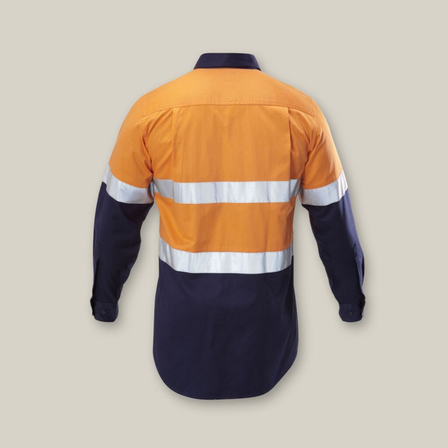 Clothing Hard Yakka Hi-Vis | Hi-Vis 2 Tone Long Sleeve Taped Cotton Drill Shirt