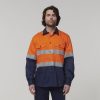 Clothing Hard Yakka Hi-Vis | Core Hi-Vis Long Sleeve 2 Tone Taped Vented Cotton Shirt